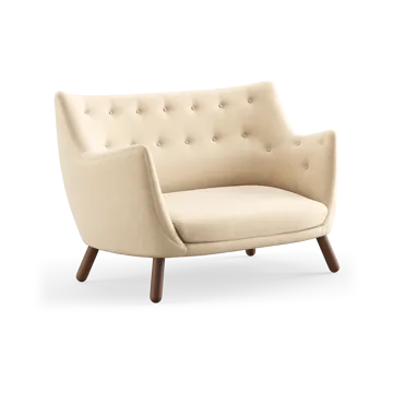 Poet soffa 2-sits - Valnöt-watercolor soft linen - House of Finn Juhl