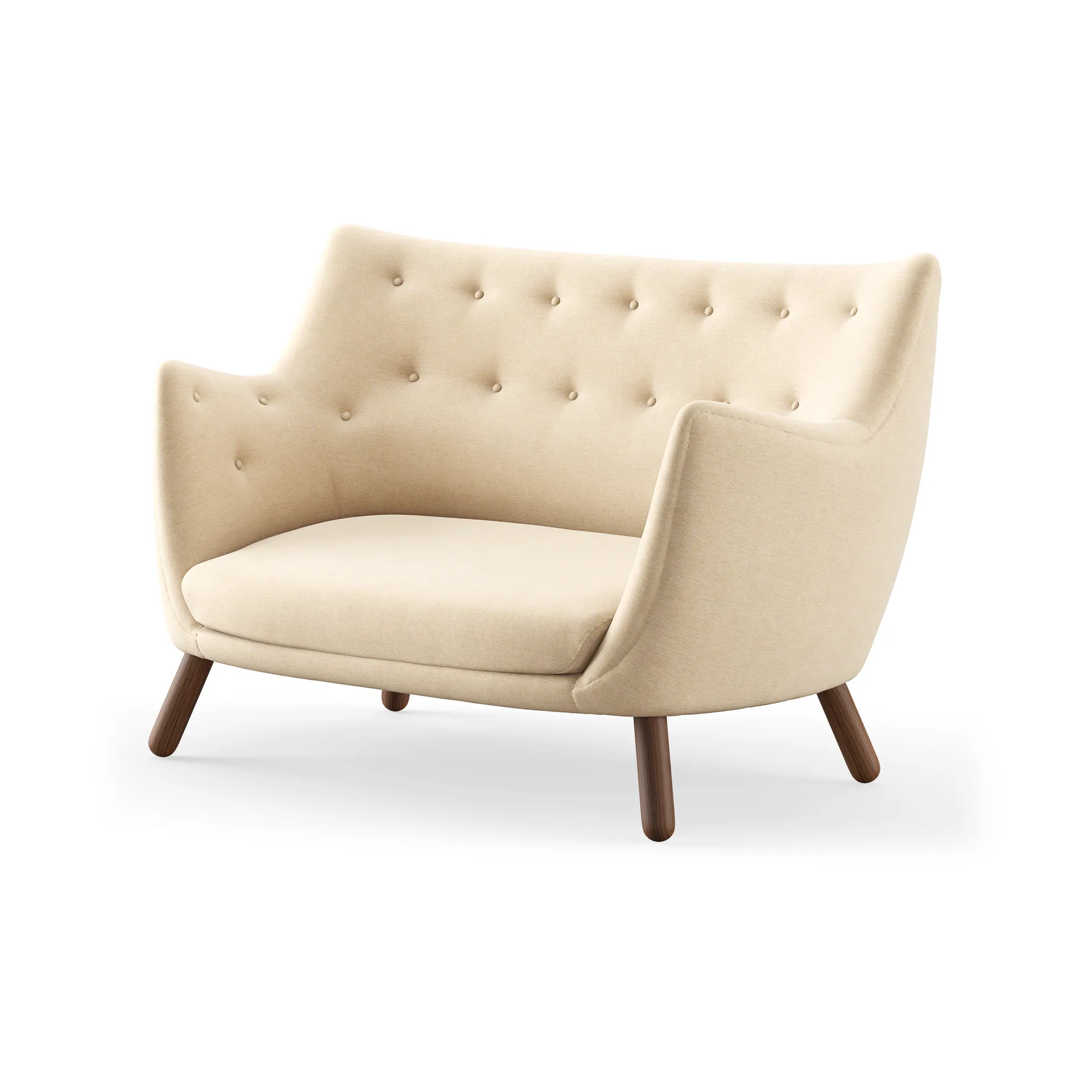 Poet soffa 2-sits, Watercolour Soft Linen-valnöt House of Finn Juhl