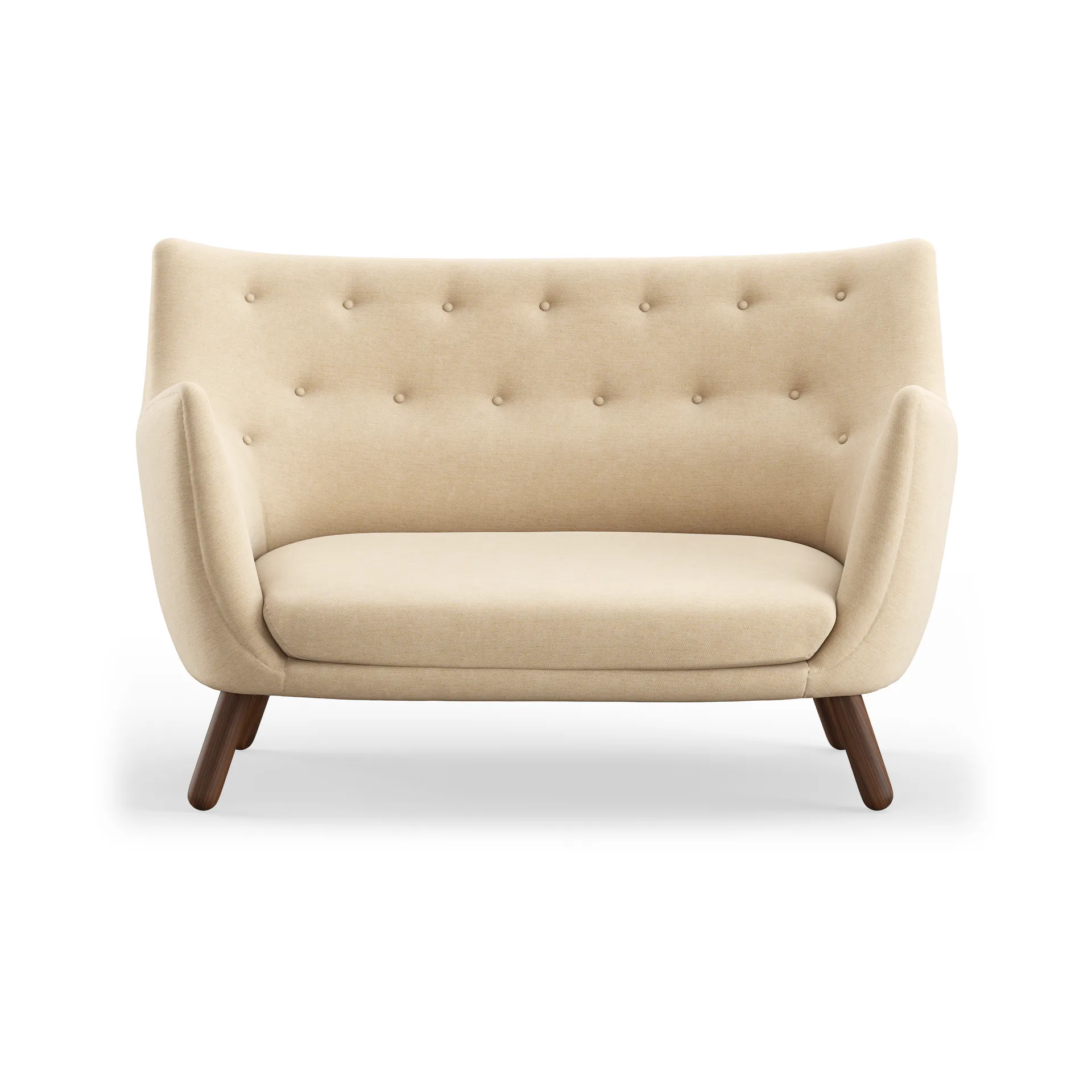 Poet soffa 2-sits, Watercolour Soft Linen-valnöt House of Finn Juhl