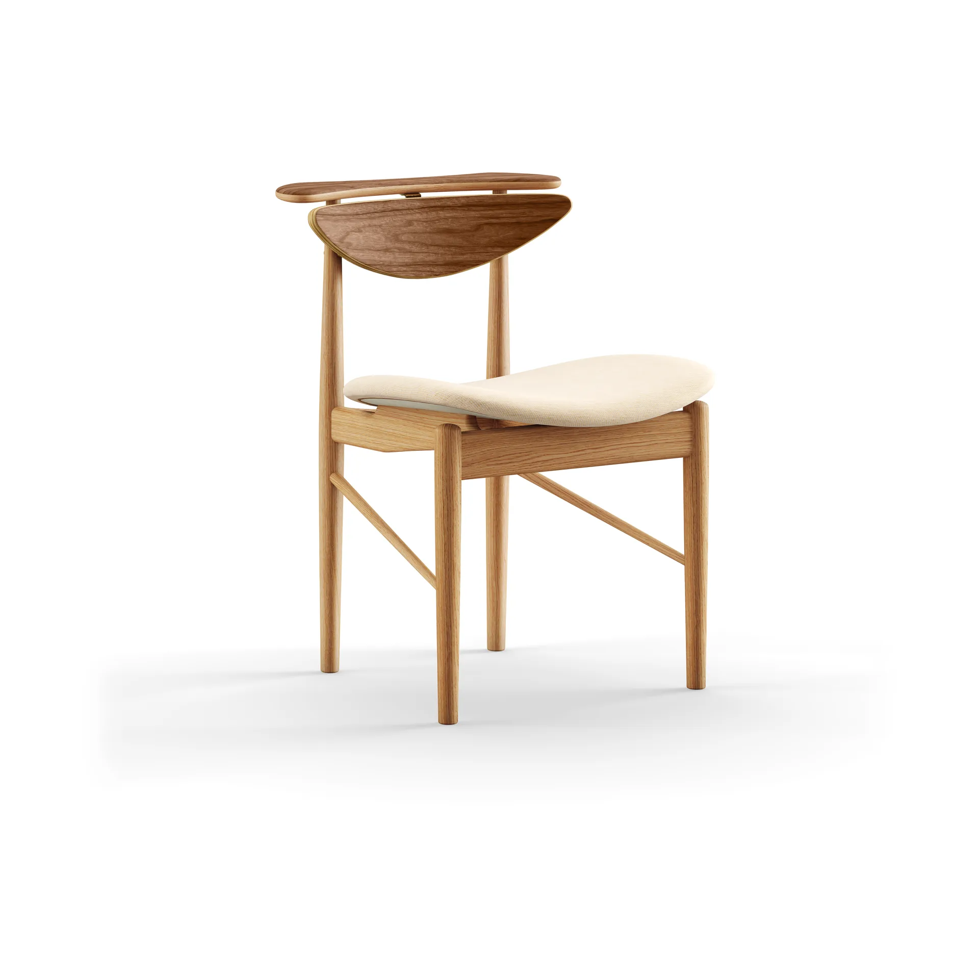 Reading Chair stol, Valnöt-ek watercolour soft linen House of Finn Juhl