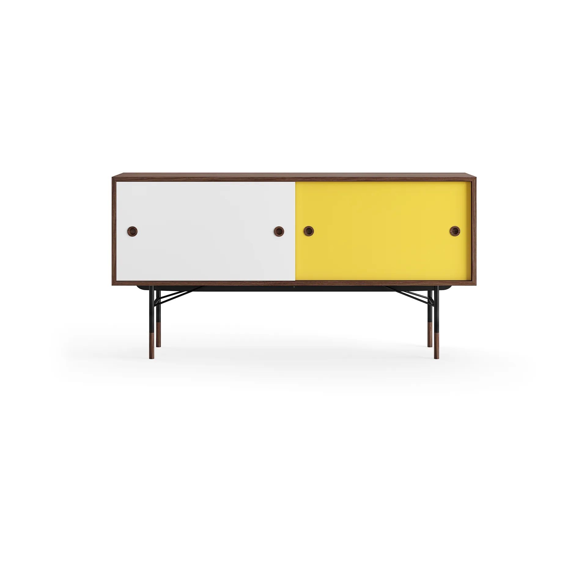 Sideboard med lådor, vit/gul-valnötsfanér House of Finn Juhl