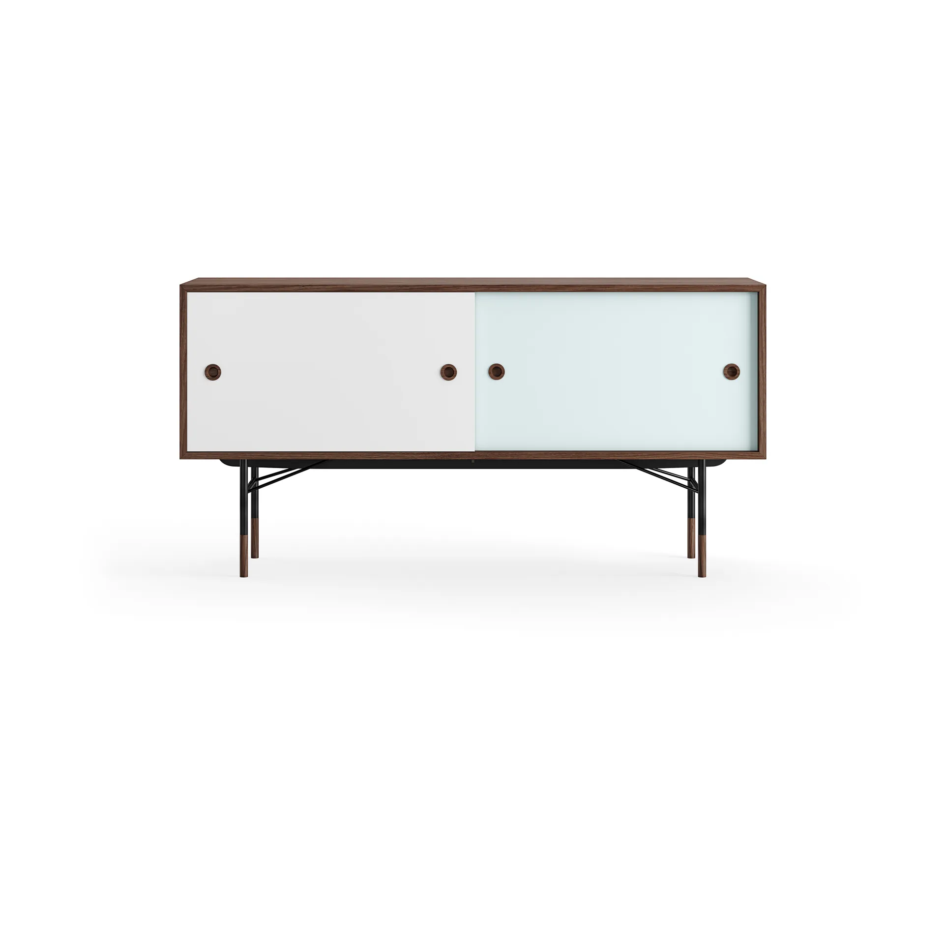 Sideboard med lådor, vit/ljusblå-valnötsfanér House of Finn Juhl