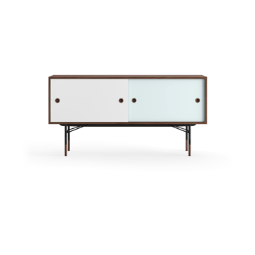 Sideboard med lådor - vit/ljusblå-valnötsfanér - House of Finn Juhl