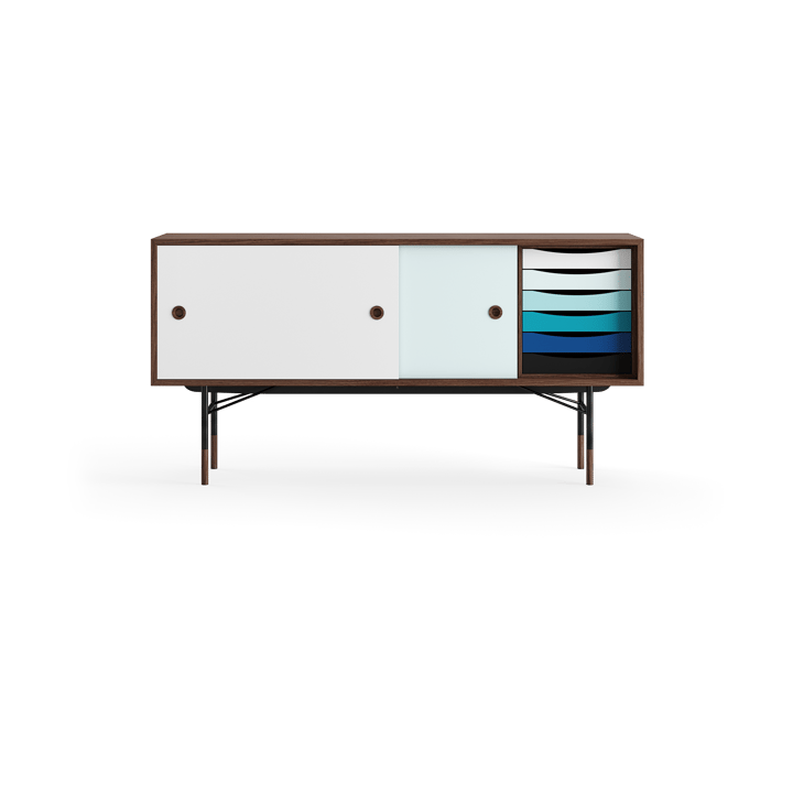 Sideboard med lådor, vit/ljusblå-valnötsfanér House of Finn Juhl