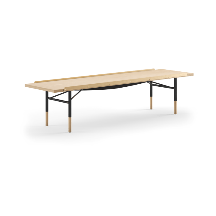 Table bänk mässingkant 112 cm - Ljus ek-svarta ben - House of Finn Juhl