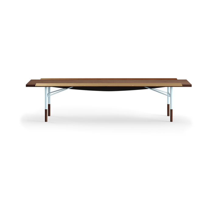 Table bänk mässingkant 170 cm - Valnöt-blå ben - House of Finn Juhl