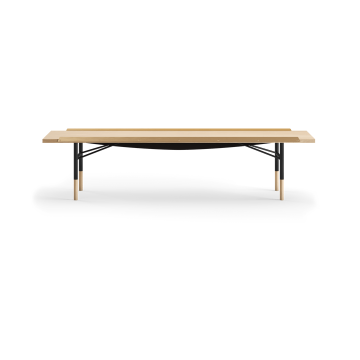 Table bänk mässingkant 225 cm, Ljus ek-svarta ben House of Finn Juhl