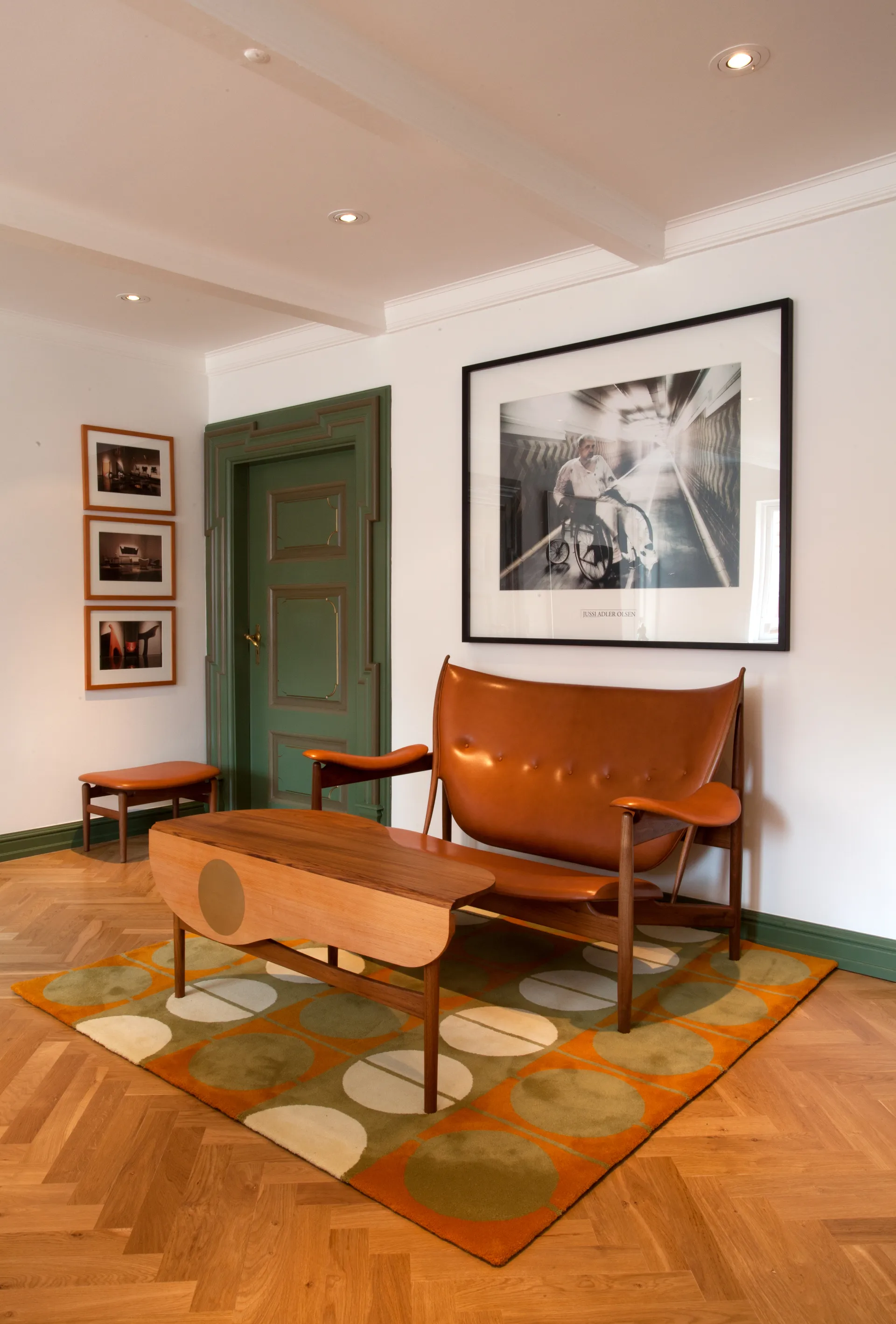 The Circle matta Ø175 cm, Grön/Orange House of Finn Juhl