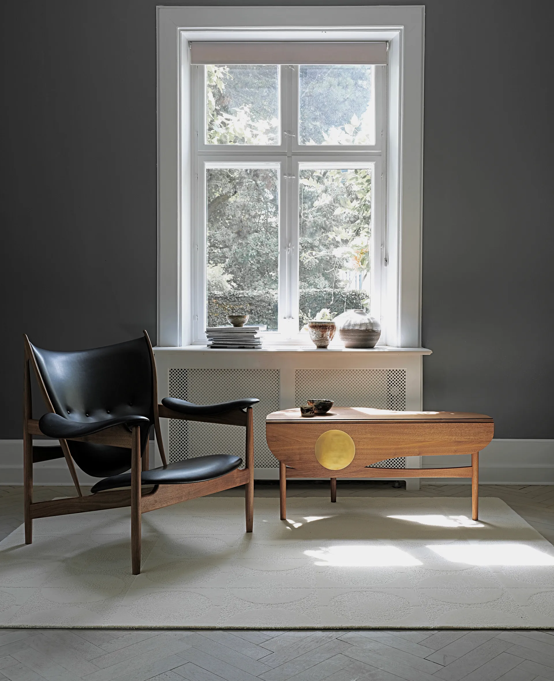 The undyed circle matta Ø175 cm, Chalk House of Finn Juhl