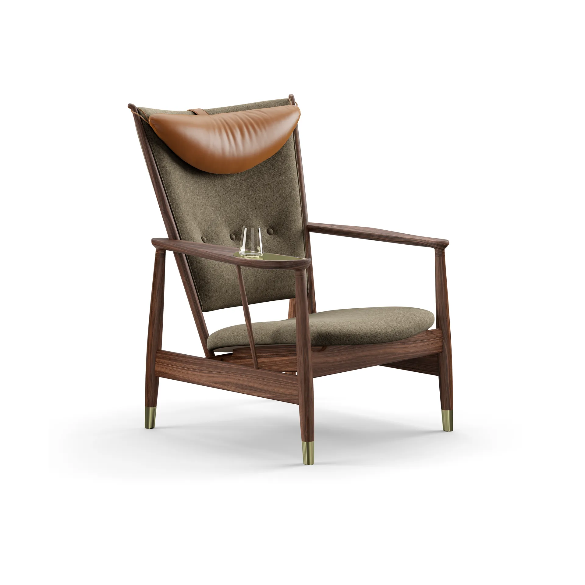 Whisky Chair fåtölj, Valnöt-hallingdal 227-cognac House of Finn Juhl