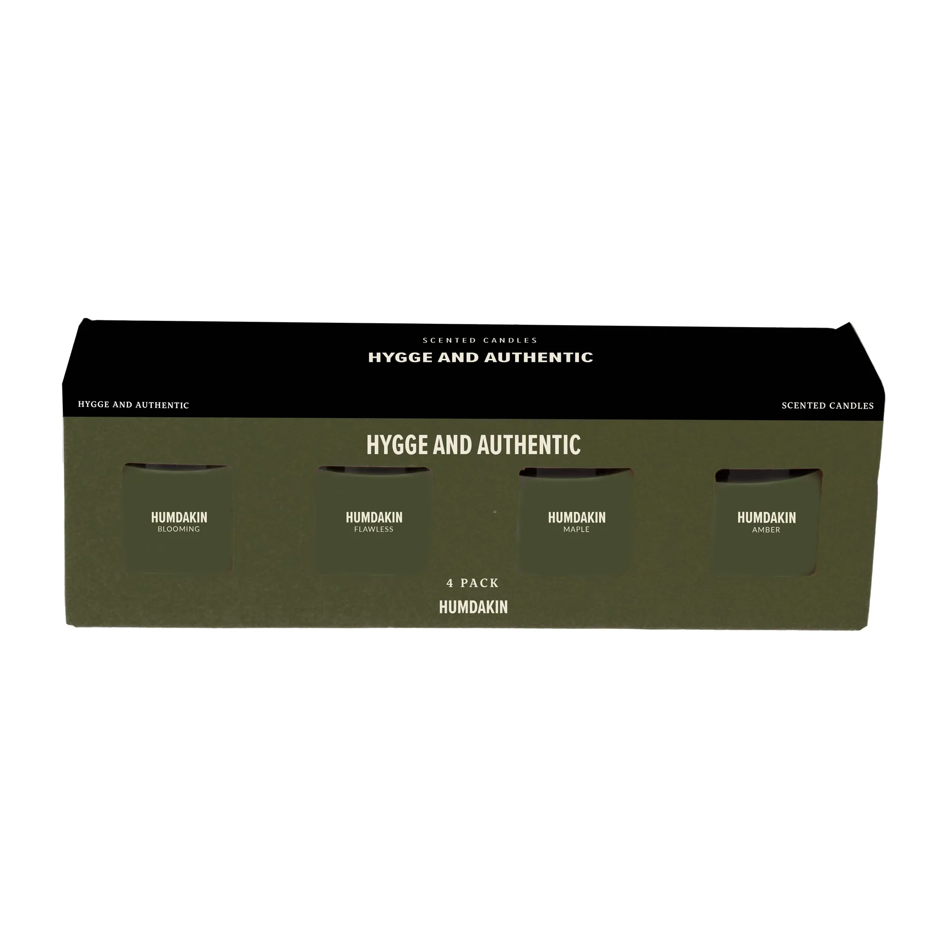 Humdakin doftljus 4-pack, Hygge and Authentic - Green Humdakin