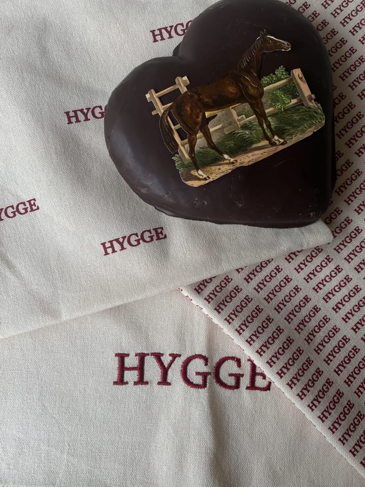 Humdakin Hygge kökshandduk, Off white/Red Humdakin