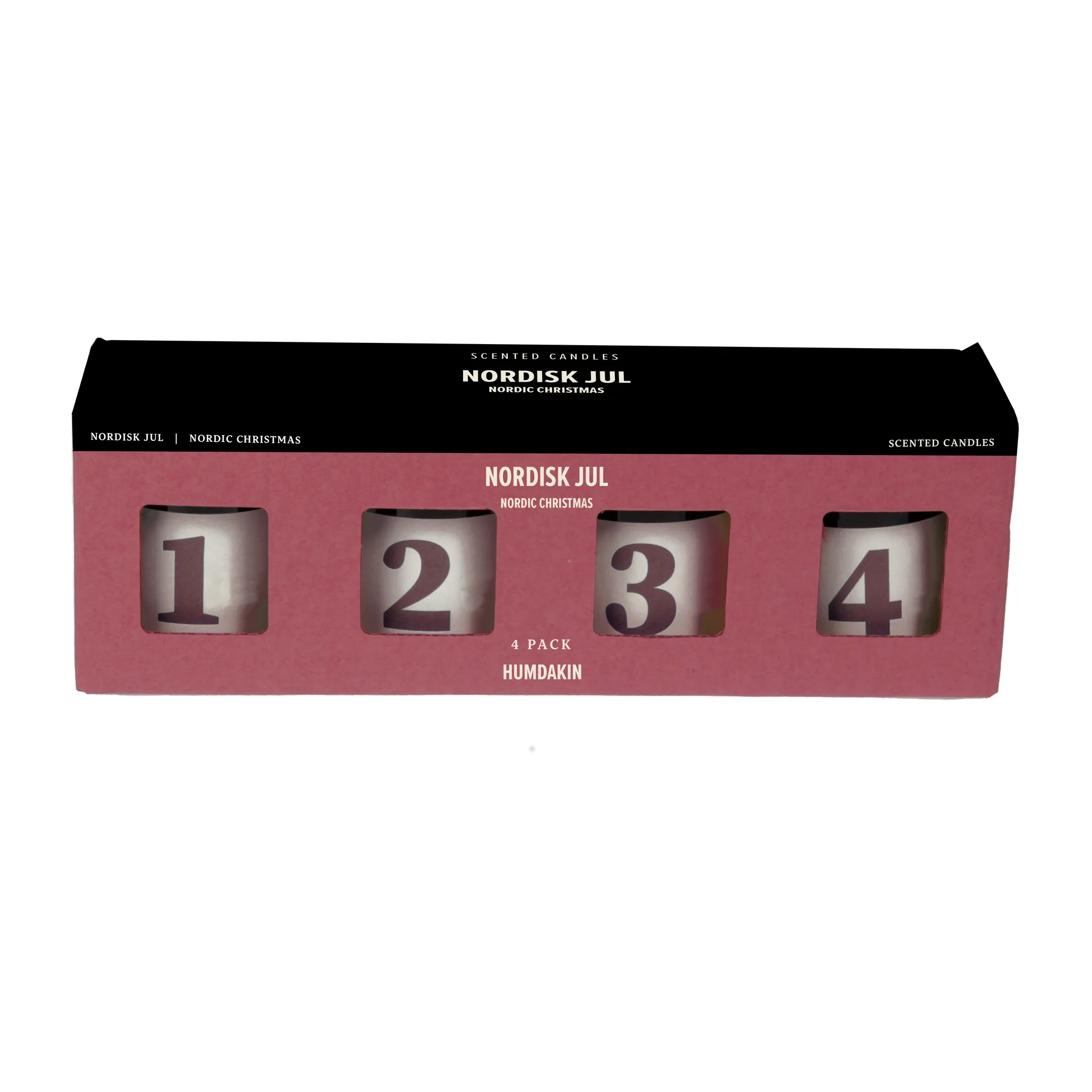 Humdakin Nordisk Jul doftljus 4-pack, Red Humdakin