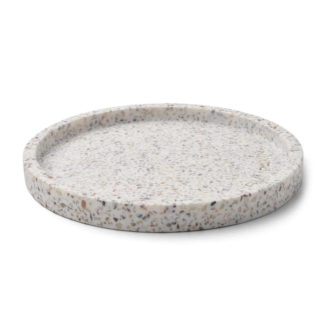 Humdakin Terrazzo rund bricka Ø20 cm, White-brown Humdakin