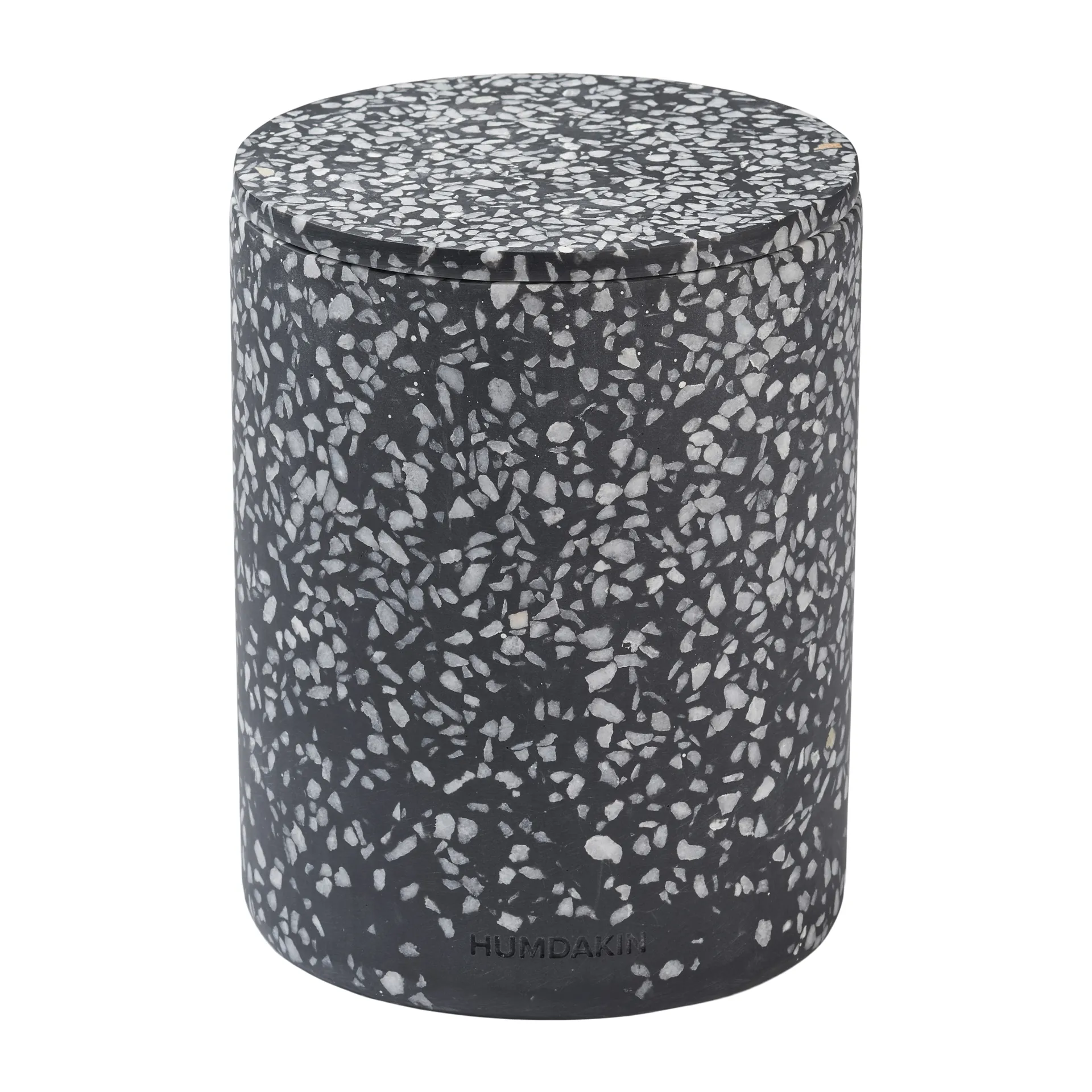 Humdakin Terrazzo vas med lock Ø10 cm, Black Humdakin