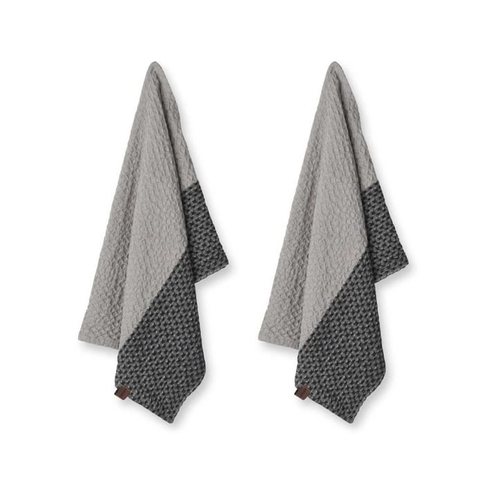 Humdakin Waffle kökshandduk 45x70 cm 2-pack, Coal-stone Humdakin