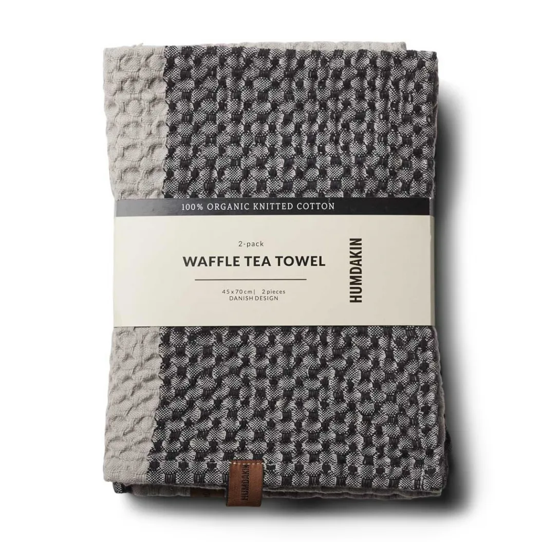 Humdakin Waffle kökshandduk 45x70 cm 2-pack, Coal-stone Humdakin