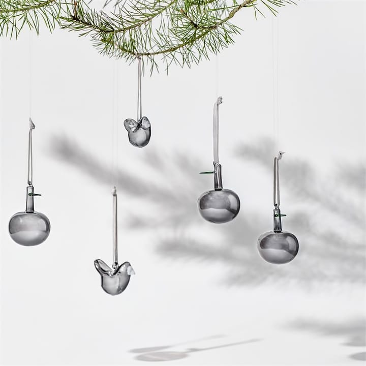Iittala glasäpple Ø6 cm 3-pack, Grå Iittala