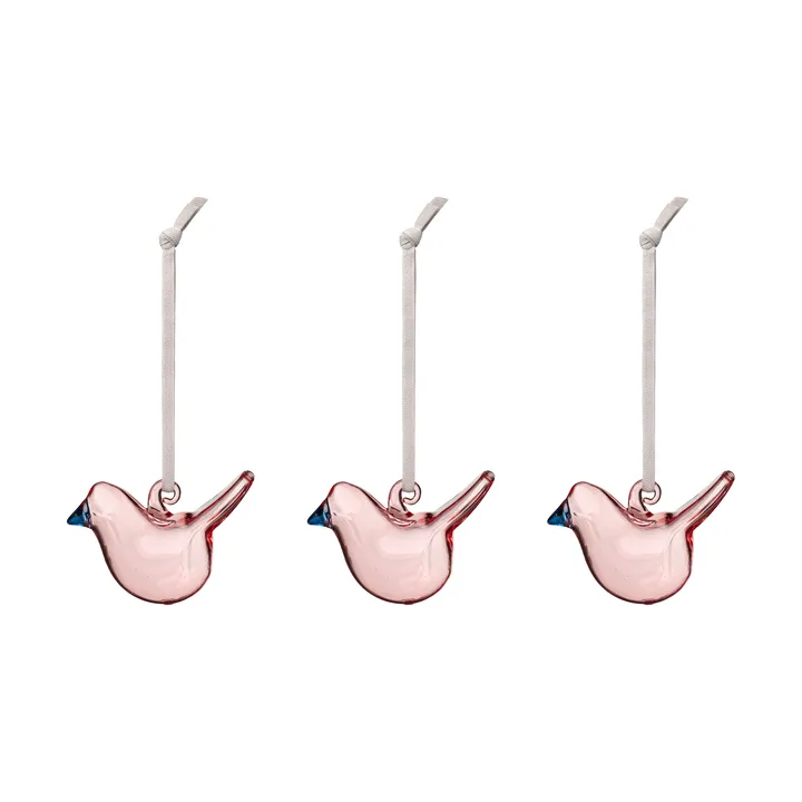 Iittala glasfågel - Rosa, mini, 3-pack - Iittala