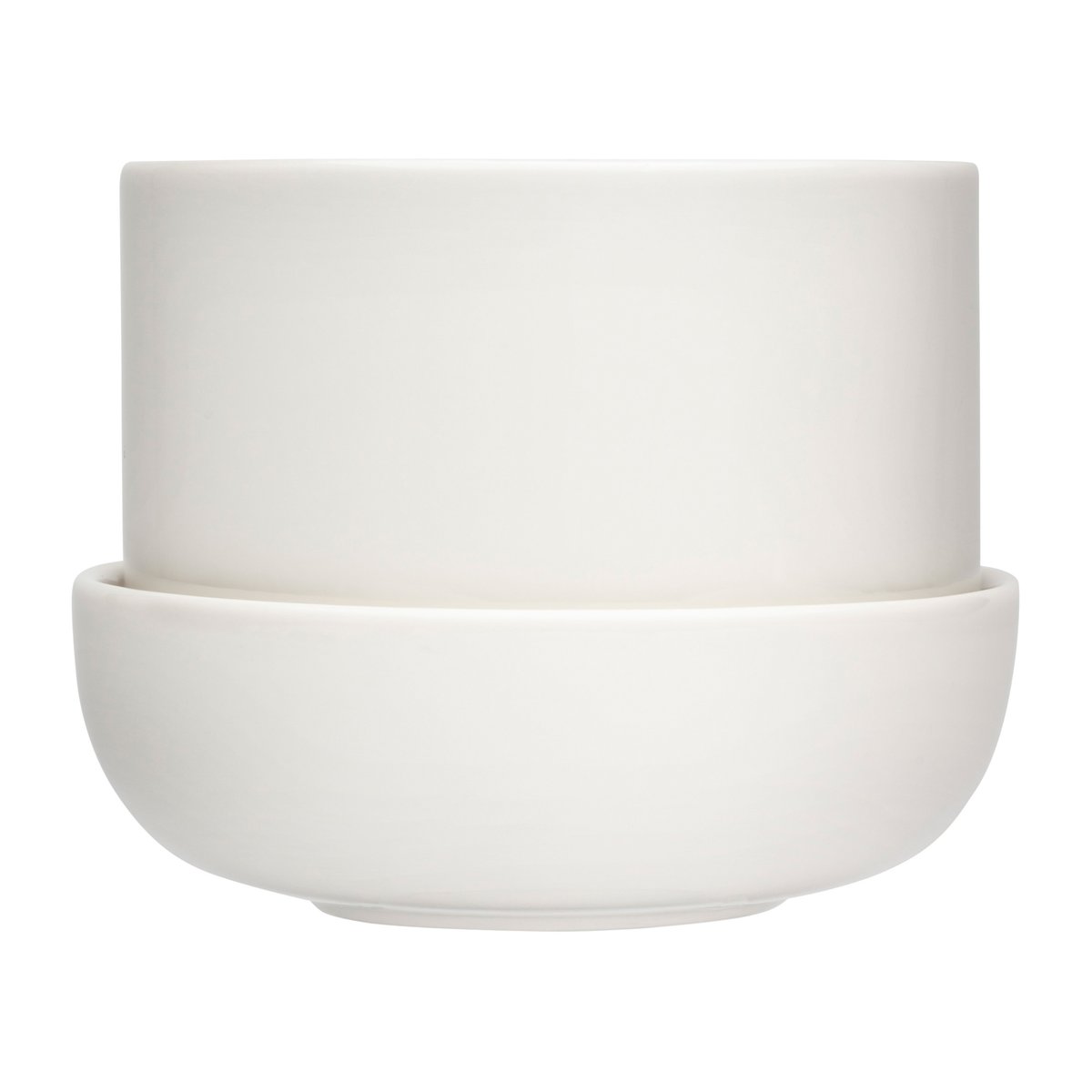 Iittala Nappula kruka med fat o17 cm h13 cm Vit | Skandinavisk Design | Krukor | Vit