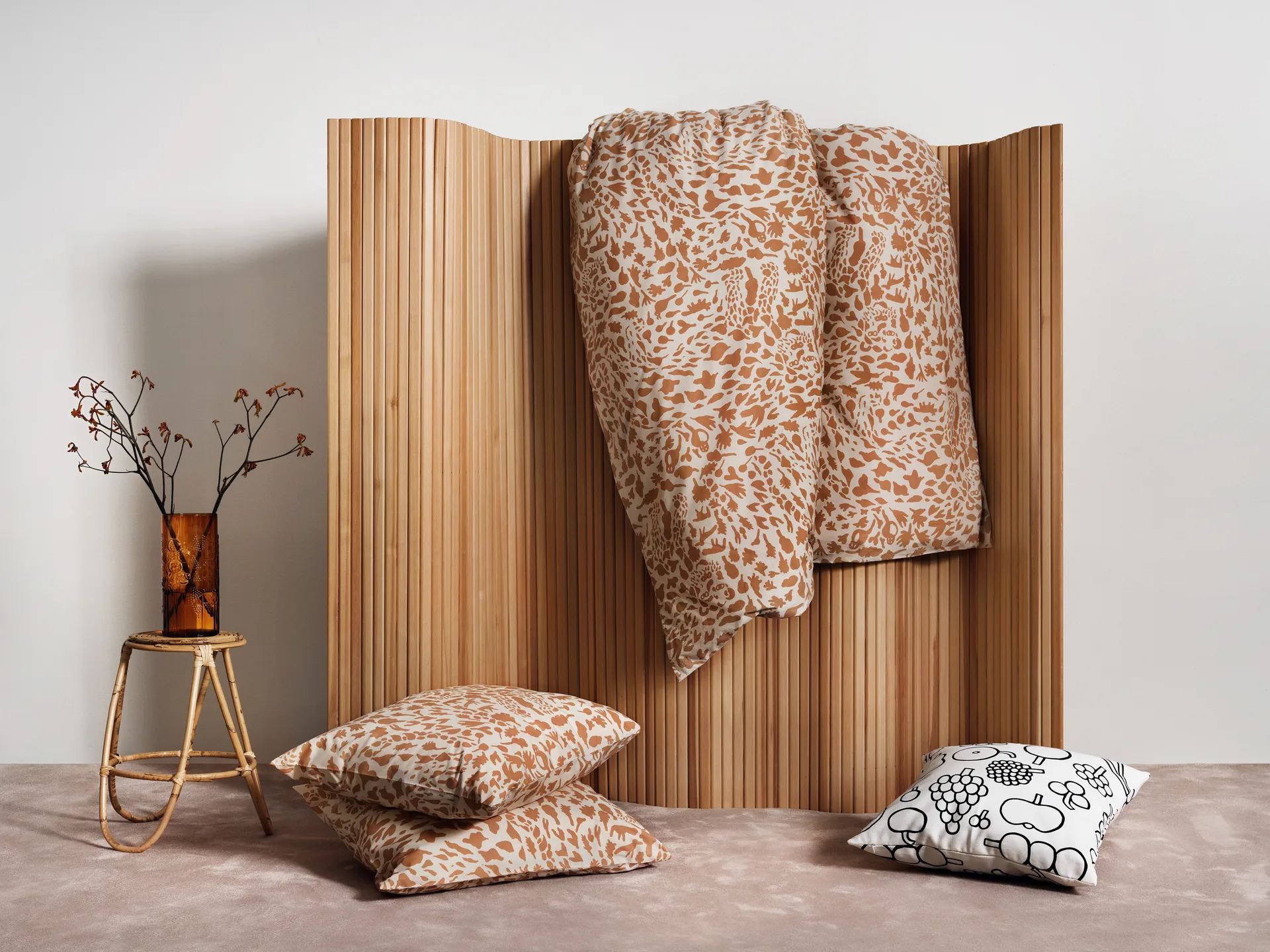 Oiva Toikka Cheetah bäddset 150x210 cm, Brun Iittala