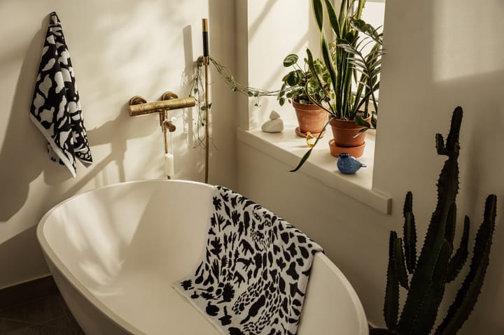 Oiva Toikka Cheetah handduk 50x70 cm, Svart-vit Iittala