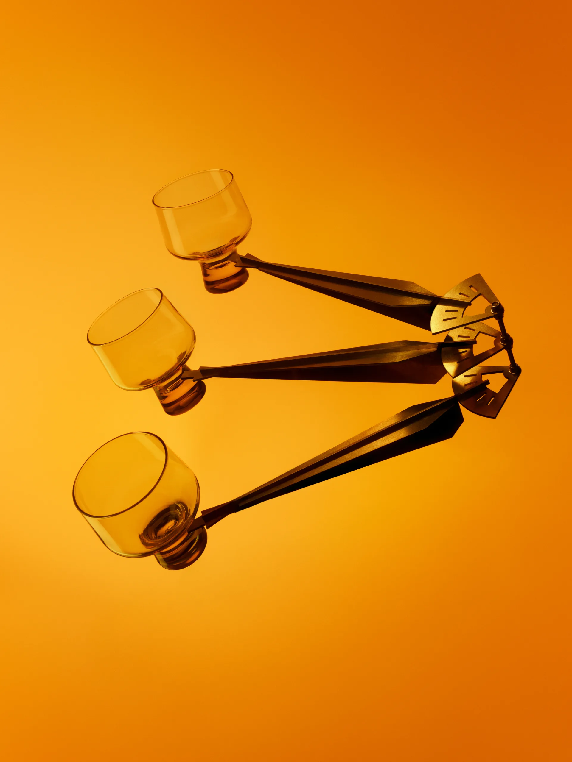 Solare glas på fot 29 cl 2-pack, Eldgul Iittala