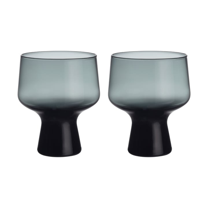 Solare glas på fot 29 cl 2-pack - Stålgrå - Iittala