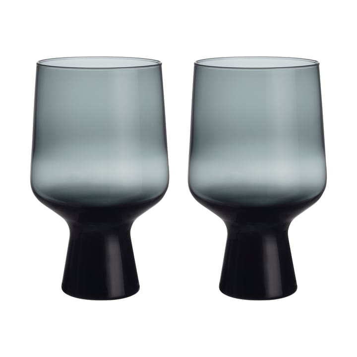 Solare glas på fot 40 cl 2-pack - Stålgrå - Iittala