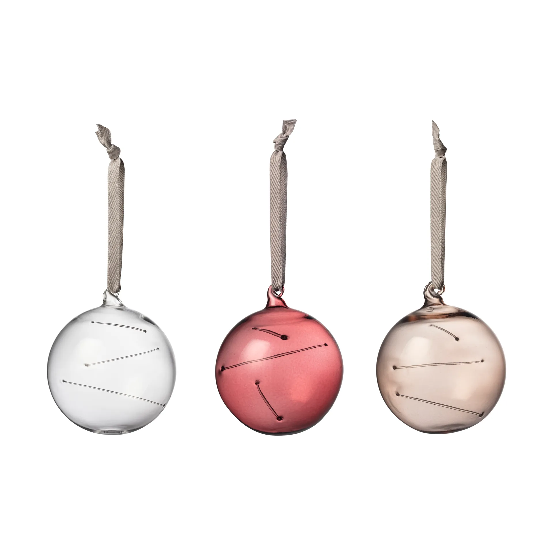 Solboll Ø8 cm 3 delar, Klar-ljung-linne Iittala