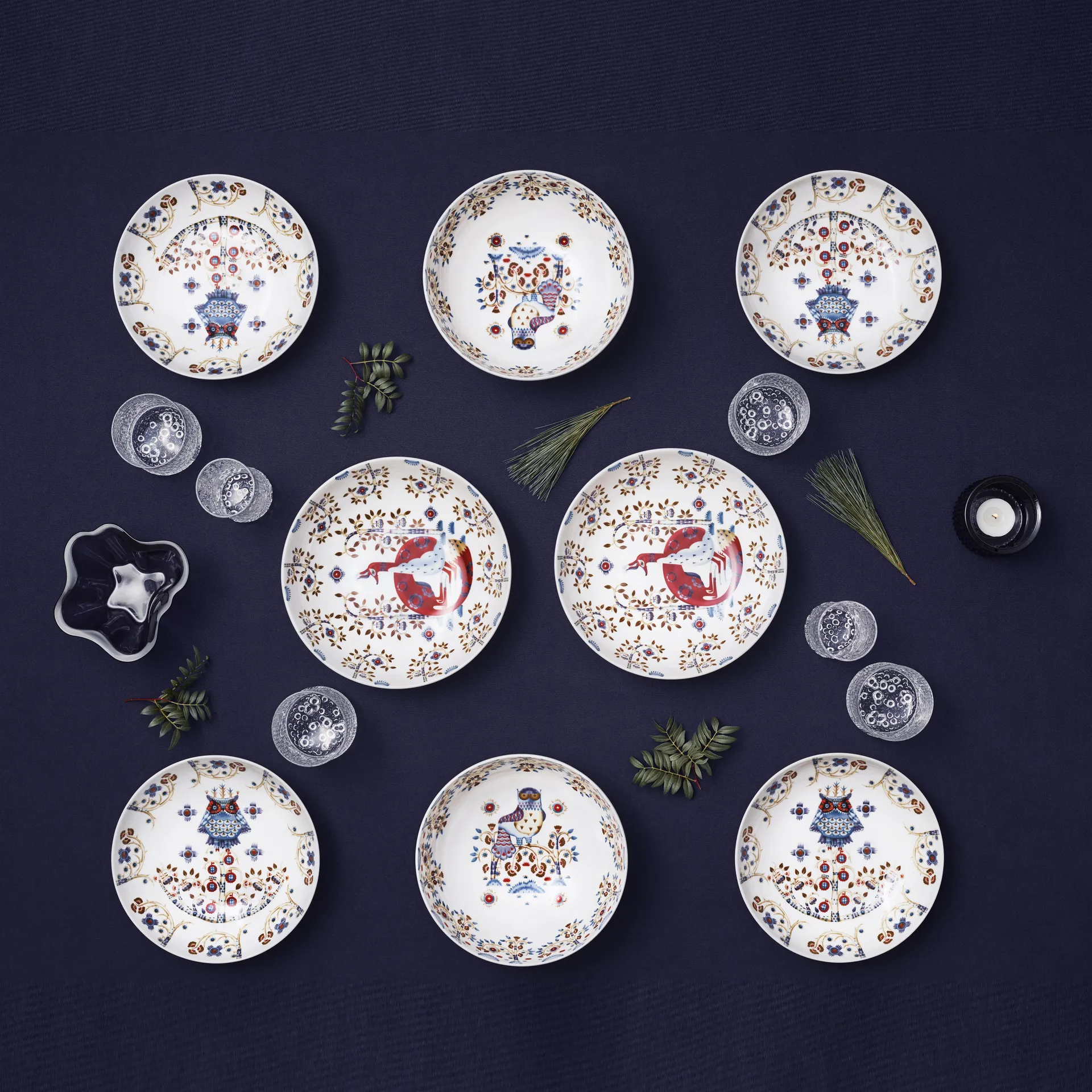 Taika djup tallrik 22 cm, vit mönstrad Iittala