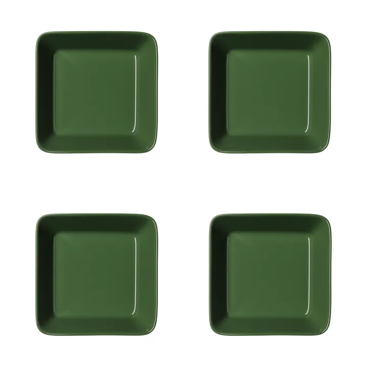 Teema tallrik fyrkantig - Skogsgrön, 12x12 cm 4-pack - Iittala