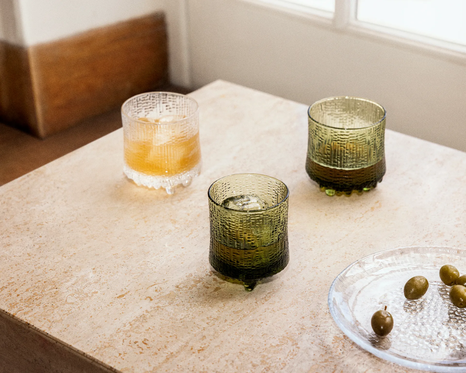 Ultima Thule On the rocks glas finsk sand 2-pack, Grön Iittala