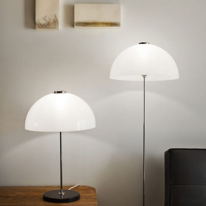 Kupoli golvlampa, Svart-metalldetaljer-vit skärm Innolux