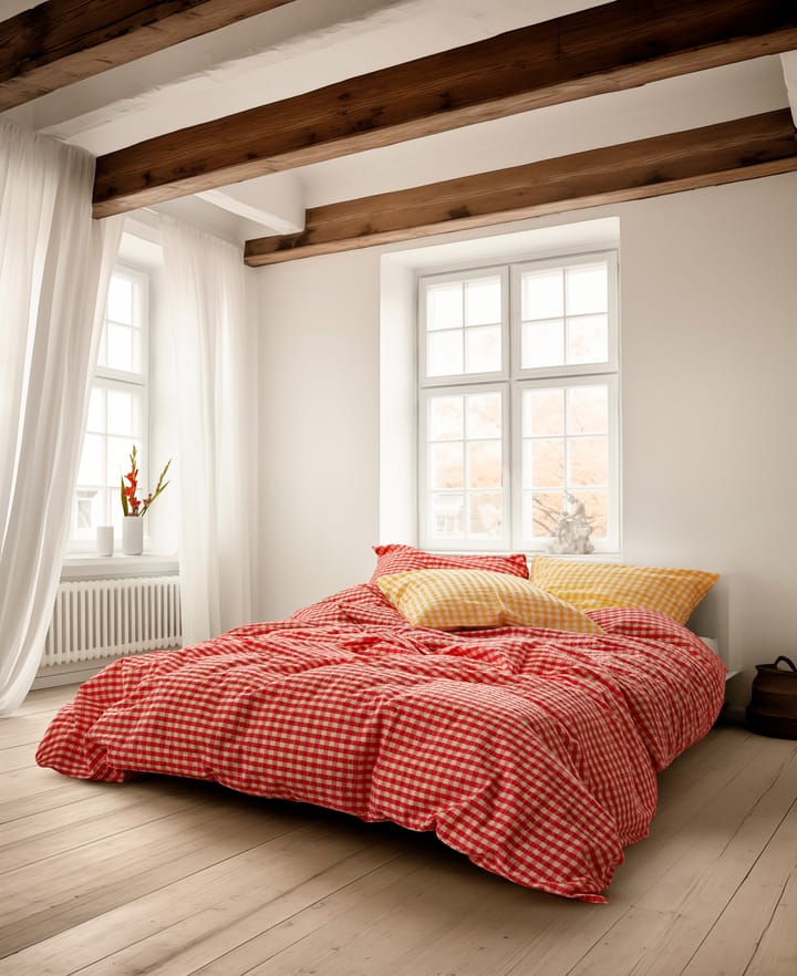 Bæk&Bølge bäddset 150x210 cm, Röd-gul Juna