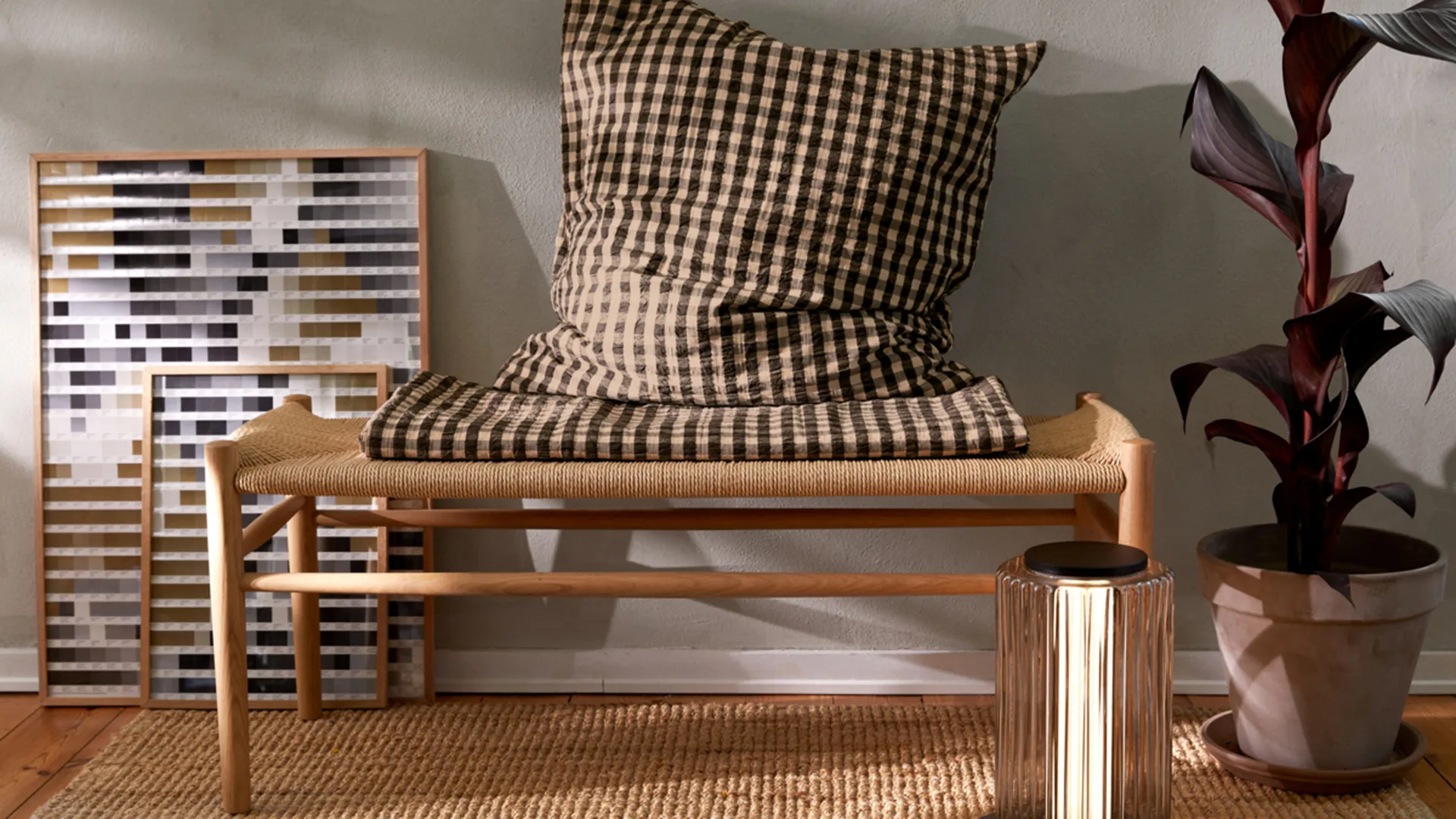 Bæk&Bølge bäddset 200x220 cm, Svart-sand Juna