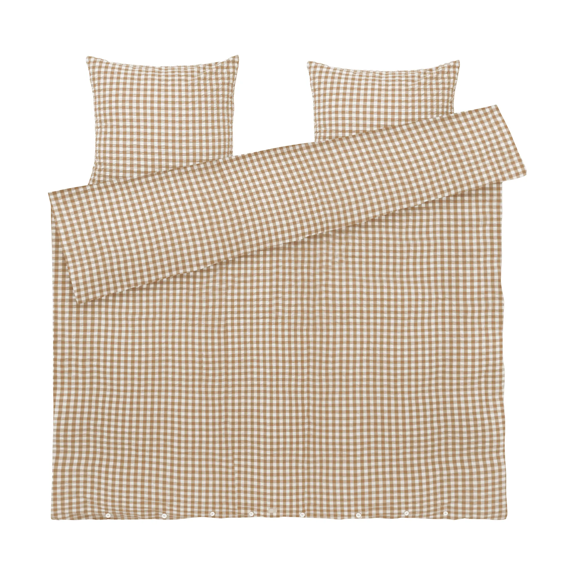 Bæk&Bølge bäddset 220x220 cm, Karamell-offwhite Juna