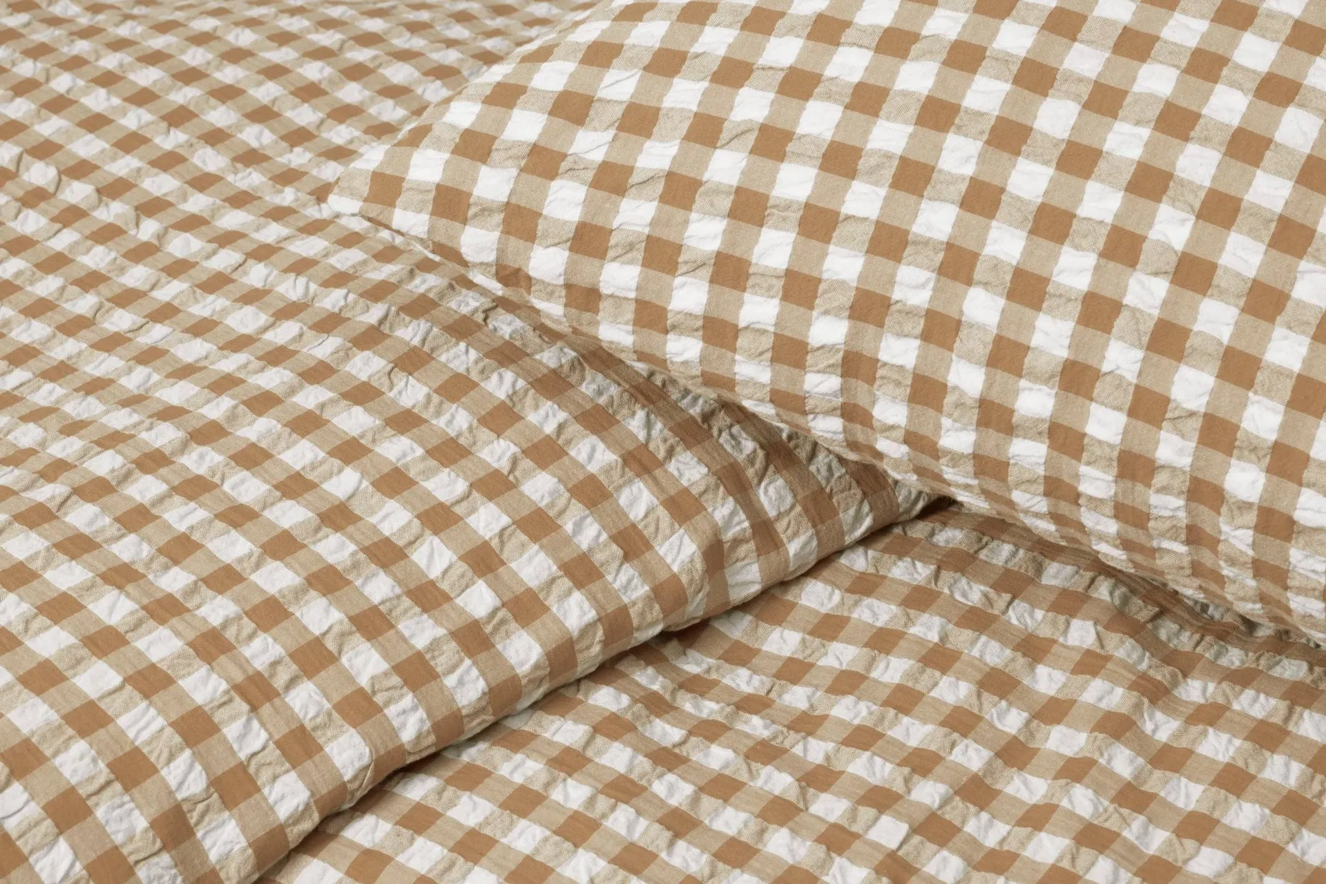 Bæk&Bølge bäddset 220x220 cm, Karamell-offwhite Juna