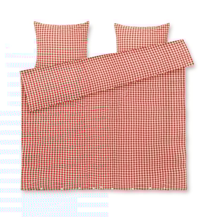 Bæk&Bølge bäddset 220x220 cm - Röd-gul - Juna