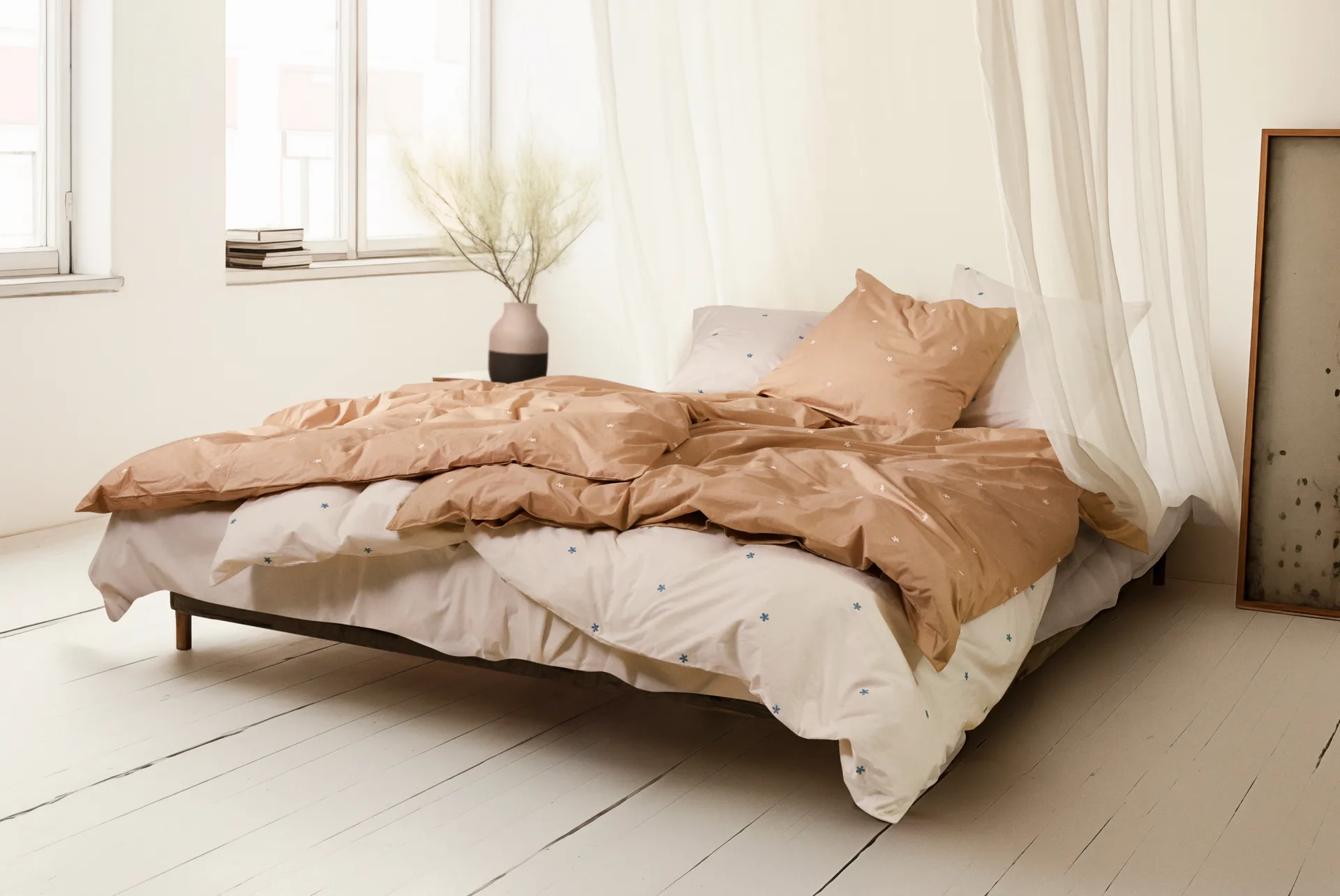 Daisy bäddset 150x210 cm, Sand-vit Juna