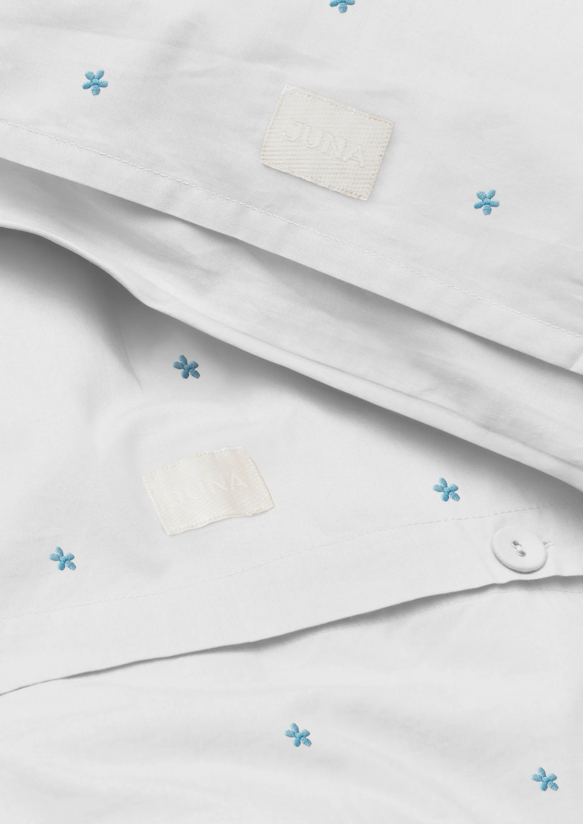 Daisy bäddset 150x210 cm, Vit-ljusblå Juna