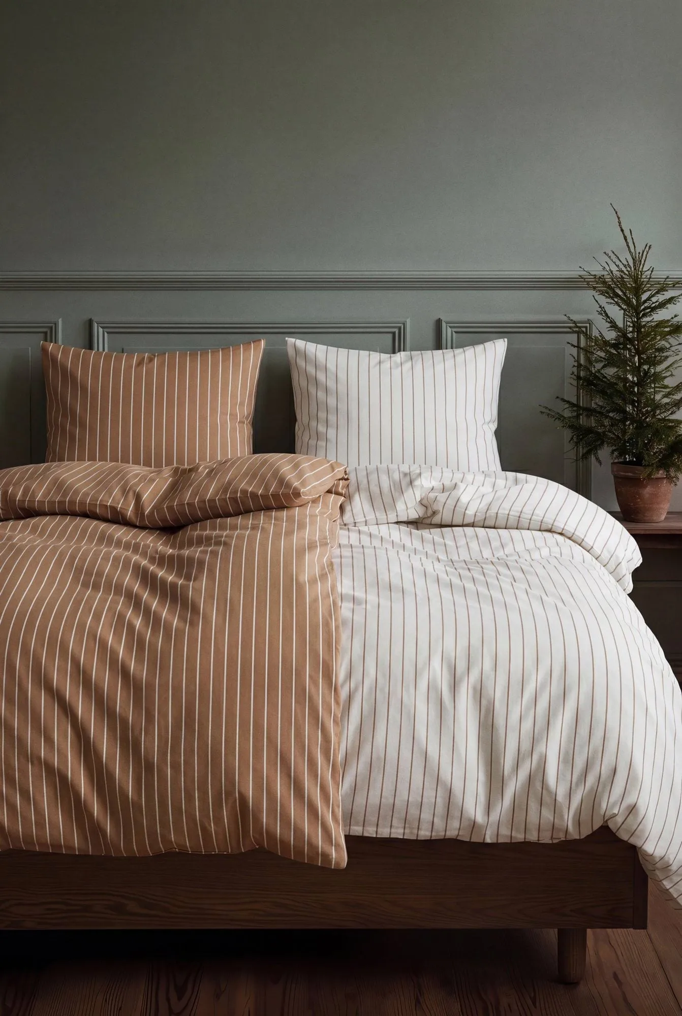 Soft Påslakanset, 150x210/50x60 cm, Karamell-offwhite Juna
