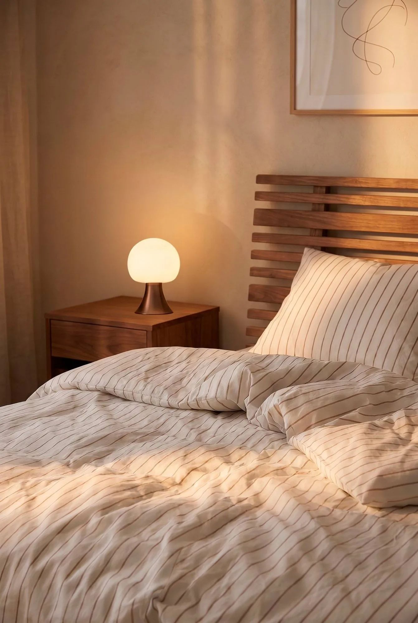 Soft Påslakanset, 220x220/2x50x60 cm, Offwhite-karamell Juna