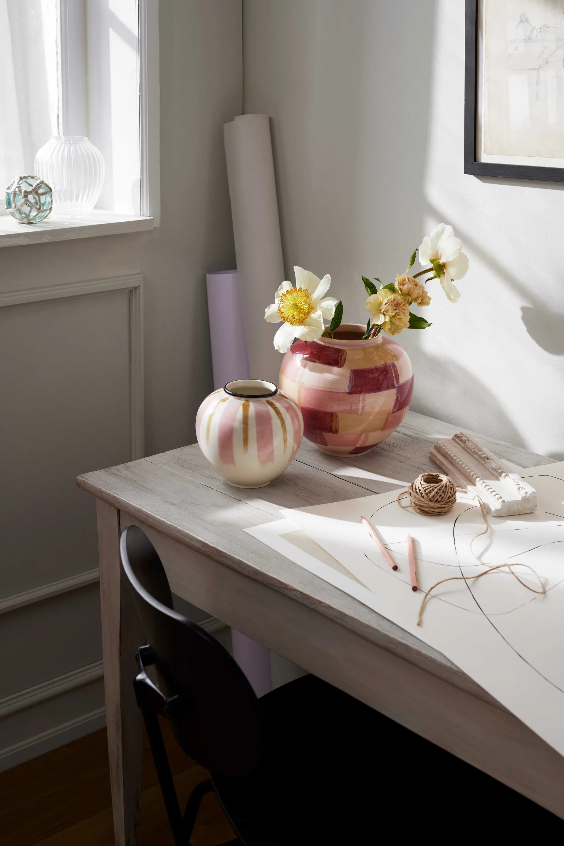 Canvas vas 15 cm, Rosa-brun Kähler