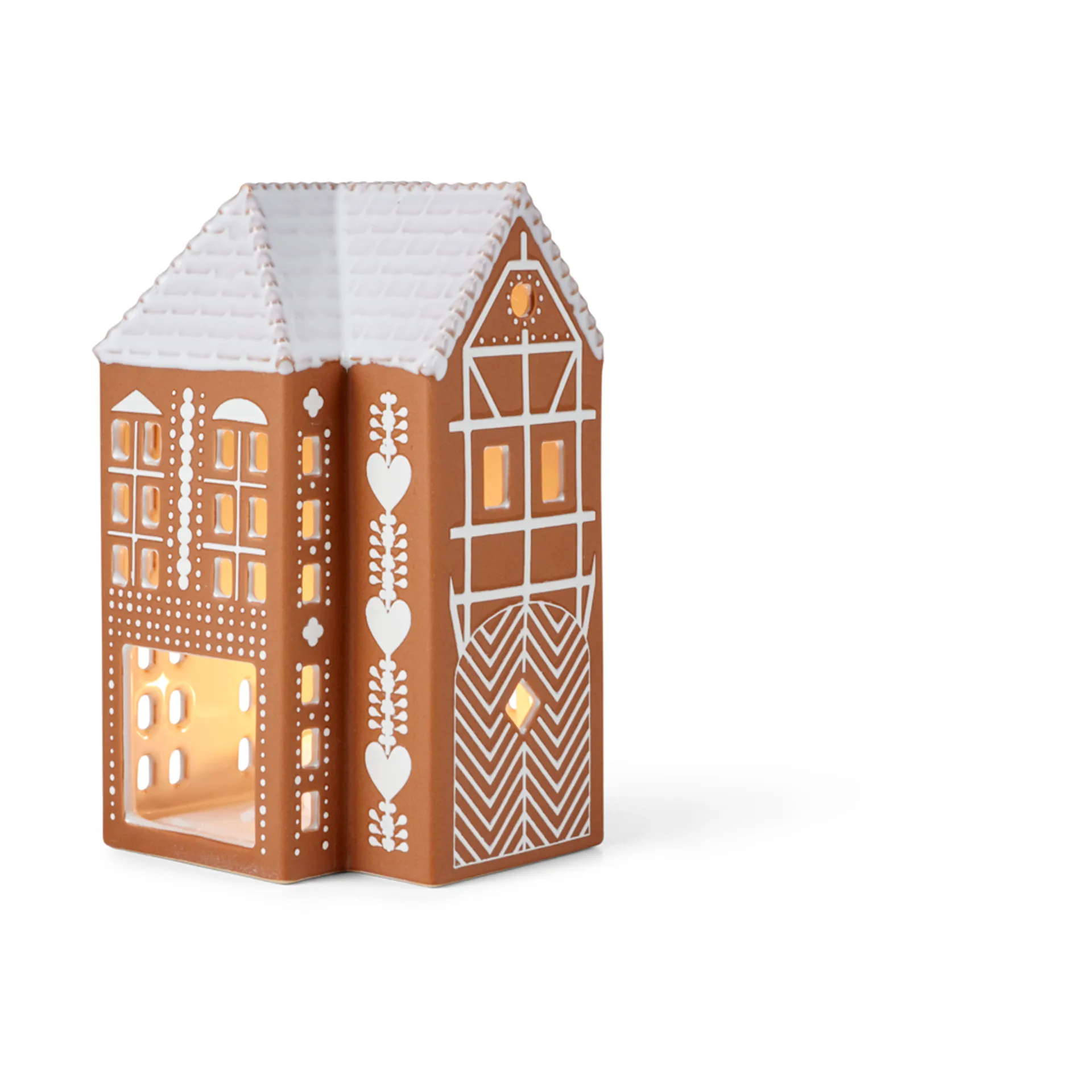 Gingerbread Ljuslykta stor 17 cm, Brun Kähler