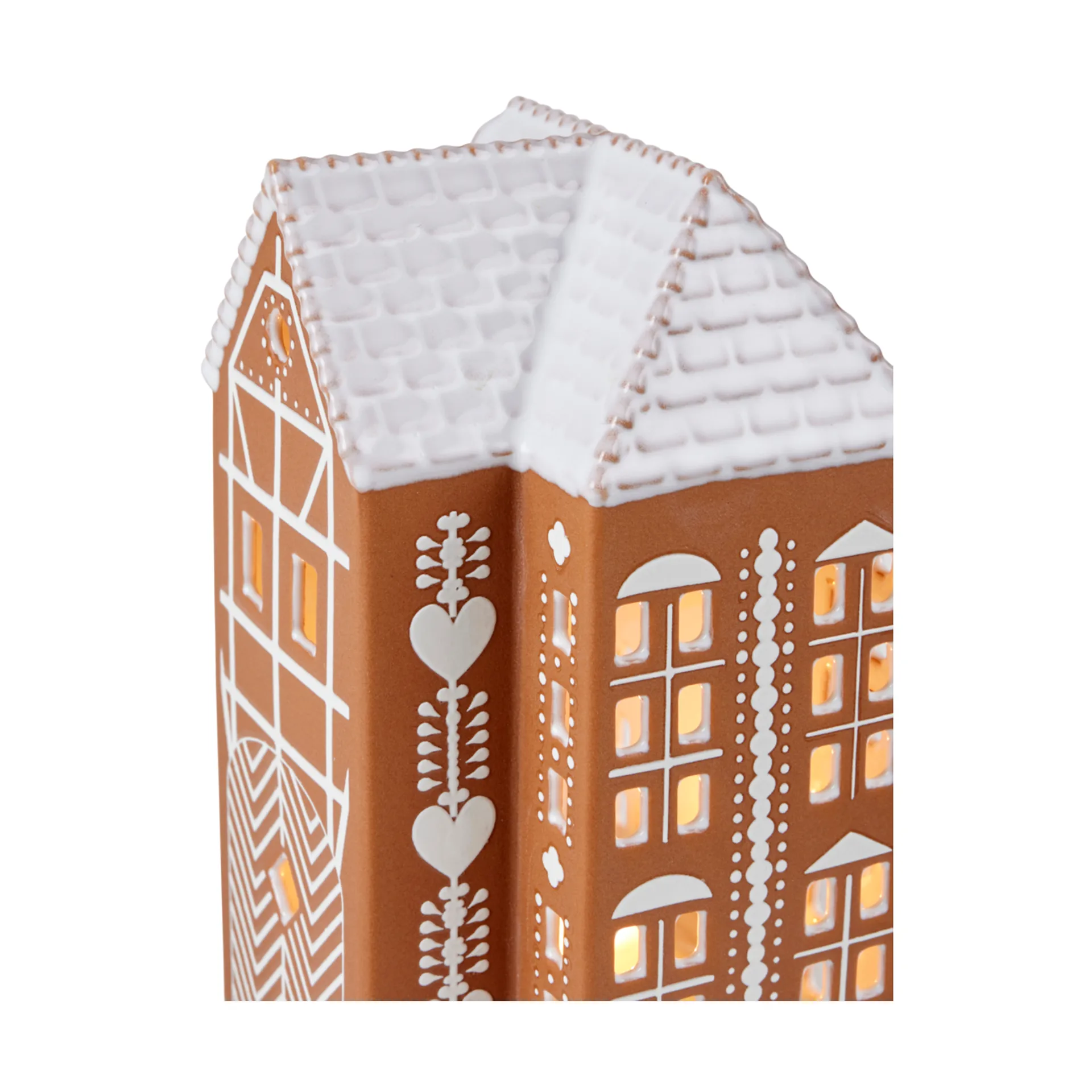 Gingerbread Ljuslykta stor 17 cm, Brun Kähler