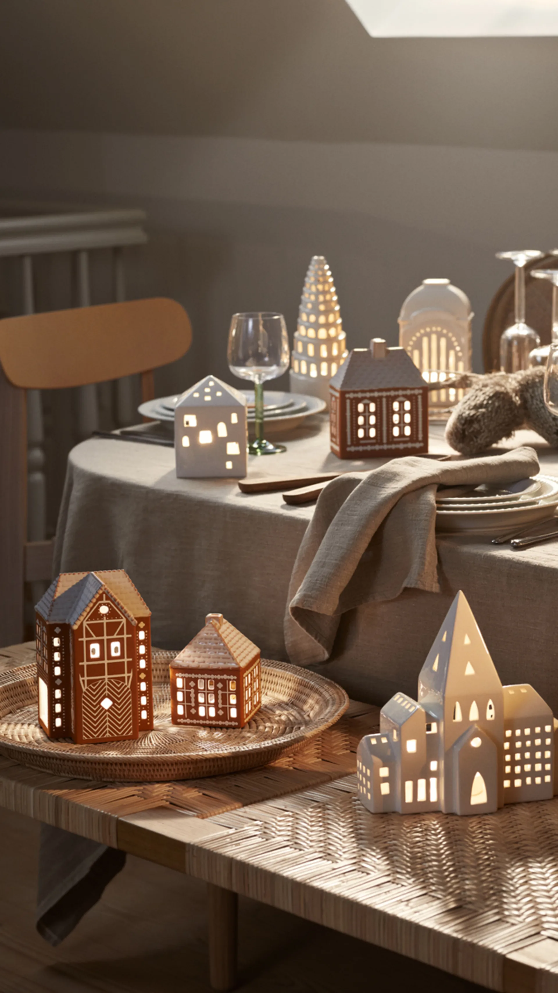 Gingerbread Ljuslykta stor 17 cm, Brun Kähler