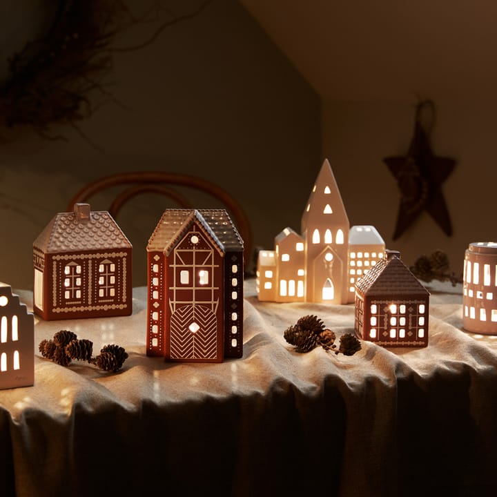 Gingerbread Ljuslykta stor 17 cm, Brun Kähler