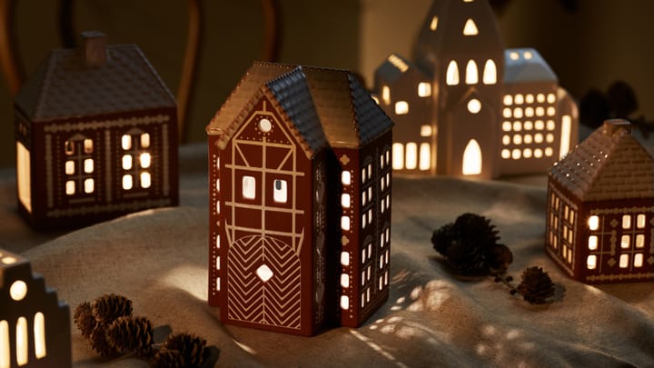 Gingerbread Ljuslykta stor 17 cm, Brun Kähler
