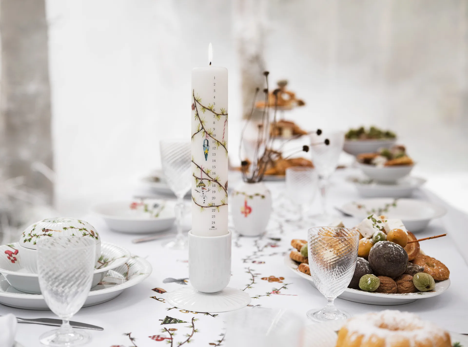 Hammershøi Christmas kalenderljus Ø5 cm, Vit Kähler